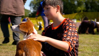 Playing flyball with his dog, Slushie, helps 12-year-old Mitchell overcome feelings of social anxiety.