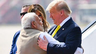 India PM Modi hugs US President Donald Trump