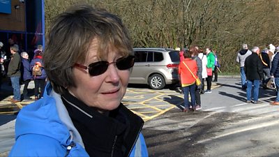 A protester against changes to the Royal Glamorgan Hospital A&E