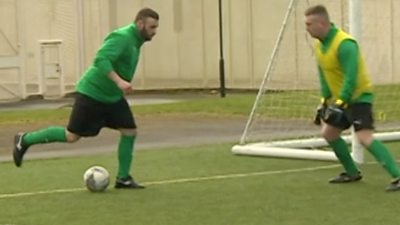 Hartlepool United join inmates at Holme House Prison in a project to limit reoffending.