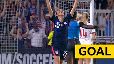 Christen Press scores with a peach of a shot