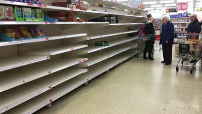 Food banks say they have a shortage of basic items because shoppers are stockpiling as fears grow over the spread of coronavirus.