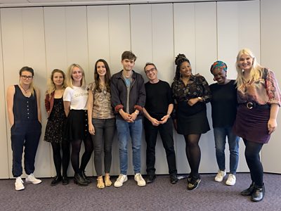 The current writers in the BBC Studios Writers' Academy with John Yorke