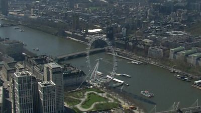 London Eye from a helicopter