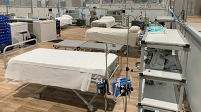 Field hospital in Madrid conference centre