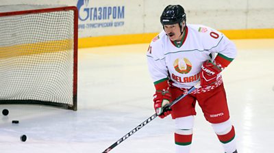 Belarus president Alexander Lukashenko takes part in an ice hockey match, despite the global Covid-19 pandemic, insisting "there are no viruses here."