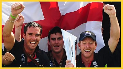 England celebrate their win in 2010