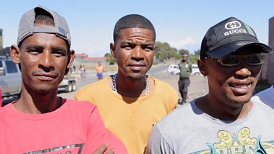 Gang members pose in Cape Town