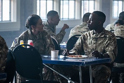 Our Girl Series 4: Georgie Lane (MICHELLE KEEGAN), Kingy (ROLAN BELL) (Image Credit: 鶹ҳ/Ilze Kitshoff)