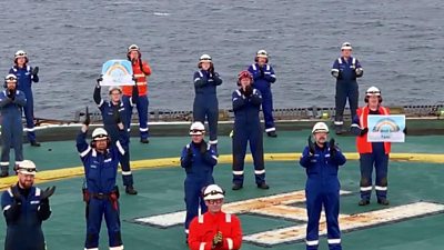 Oil workers in the North Sea clapped for carers