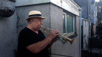 Man playing trumpet