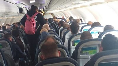 View of passengers on Aer Lingus flight
