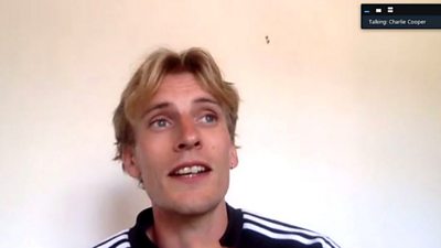 Charlie Cooper sharing advice during the Northern Voices session