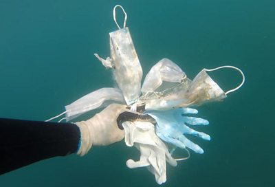 Soiled gloves and masks found off French coast