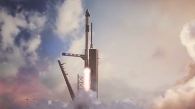 Artist's impression of SpaceX launch