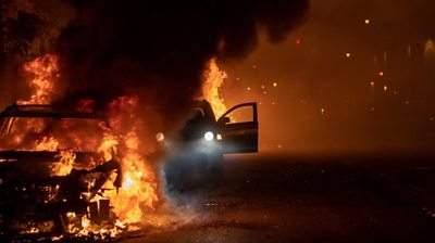 Car on fire in Minneapolis