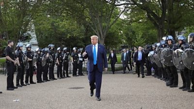 Donald Trump outside White House