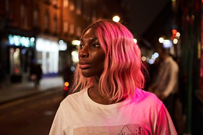 Arabella (Michaela Coel) in I May Destroy You (Image Credit: BBC/Various Artists Ltd and FALKNA/Laura Radford Photographer: Laura Radford Image Copyright: © Various Artists Ltd and FALKNA)