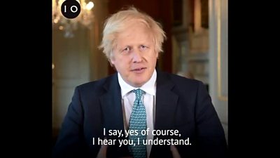 Still from Boris Johnson's Twitter video