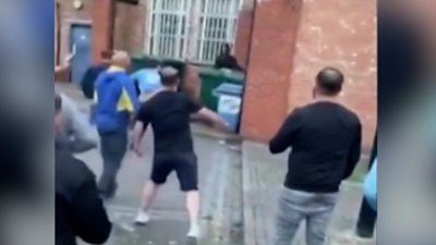 Coventry promotion: Video shows men 'chased by group of fans'