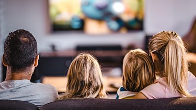 A family watch television together