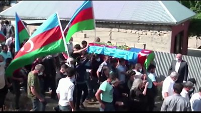 Funeral for Azeri killed by shelling