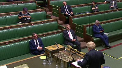 Ed Davey and front benchers at PMQs