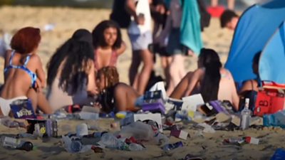 Ogmore beach rubbish