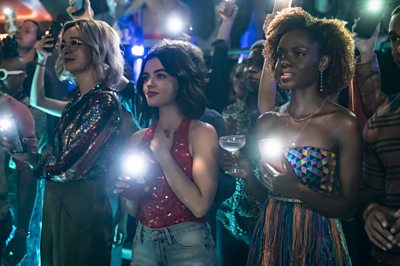Pepper Smith (JULIA CHAN), Katy Keene (LUCY HALE), Josie McCOY (ASHLEIGH MURRAY) in Katy Keene (Image Credit: BBC / The CW Network)