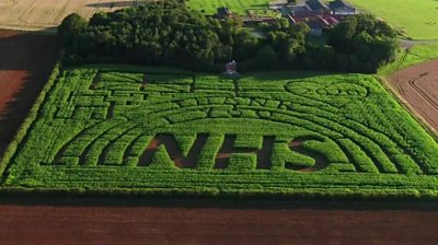 NHS thank you message in Gainsborough field
