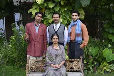 Mrs Rupa Mehra (Mahira Kakkar), Amit Chatterji (MIKHAIL SEN), Haresh Khanna (NAMIT DAS), Kabir Durrani (DANESH RAZVI) from A Suitable Boy (Image Credit: BBC/Lookout Point Photographer: SHARBENDU DE)