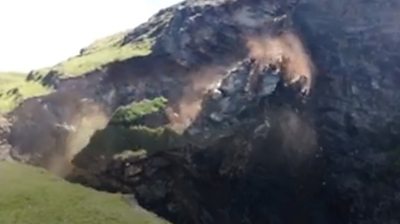 Huge cliff fall stuns onlookers
