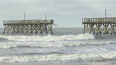 Iasias knocked part of a South Carolina pier collapsed into the ocean.