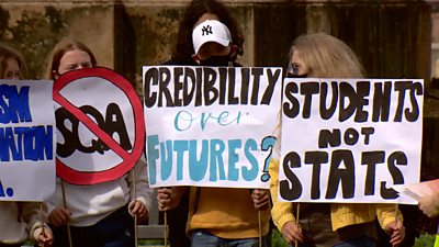 Glasgow School pupils protest over SQA exam results