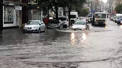 Flooded Aberystwyth