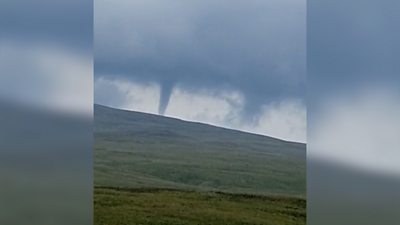 Possible tornado spotted above Brecon