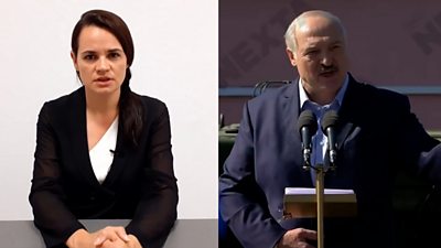 Tikhanovskaya and Lukashenko