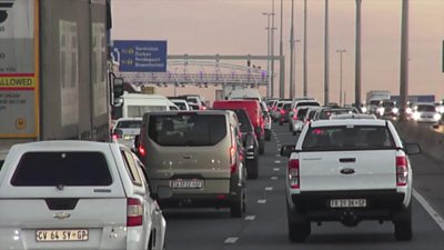 Cars on a highway in South Africa