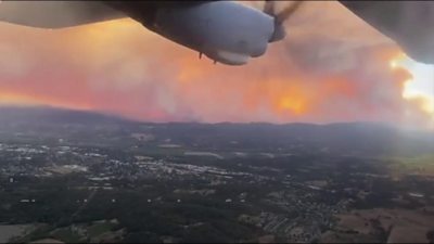 California fires seen from a plane