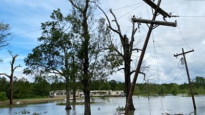 The category four storm was one of the strongest to ever hit the region before it was downgraded.