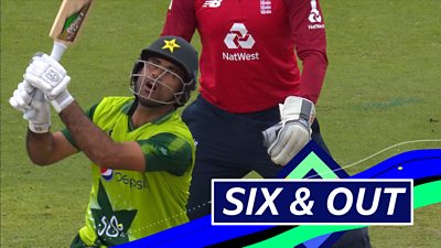 Six and then out - Fakhar falls in same over as first maximum