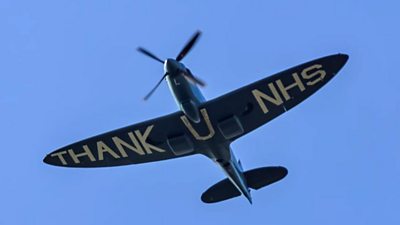 WW2 Spitfire flies over Scotland as a tribute to the NHS