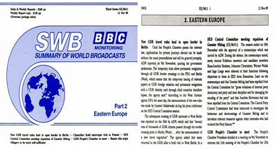 Page about Eastern Europe in the Summary of World Broadcast  