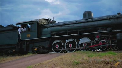 A Royal Livingstone Express steam train in Zambia