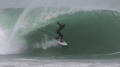 Pro-surfer Reubyn Ash in a wave tunnel