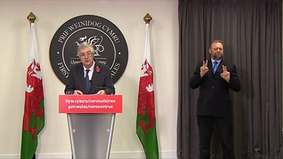 First Minister Mark Drakeford delivers the briefing