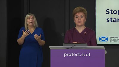 Nicola Sturgeon said a decision on whether to have more restrictions depends on furlough funding.