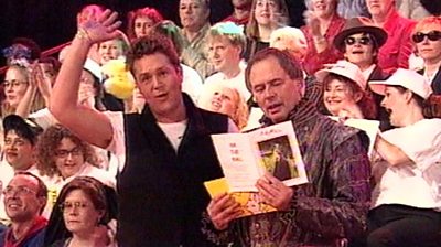 Presenters Michael Ball and Nick Owen at Pebble Mill