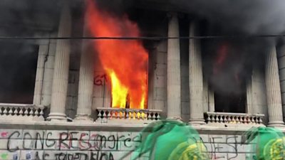 Guatemala's Congress ablaze