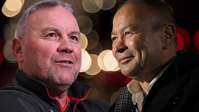 Wayne Pivac (L) and Eddie Jones